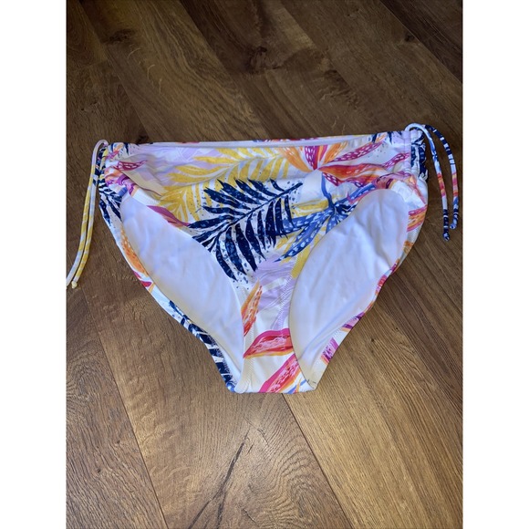 CALIA Bikini Swim Bottoms Ruched Floral Adjustable Rise Size Large - Picture 1 of 2